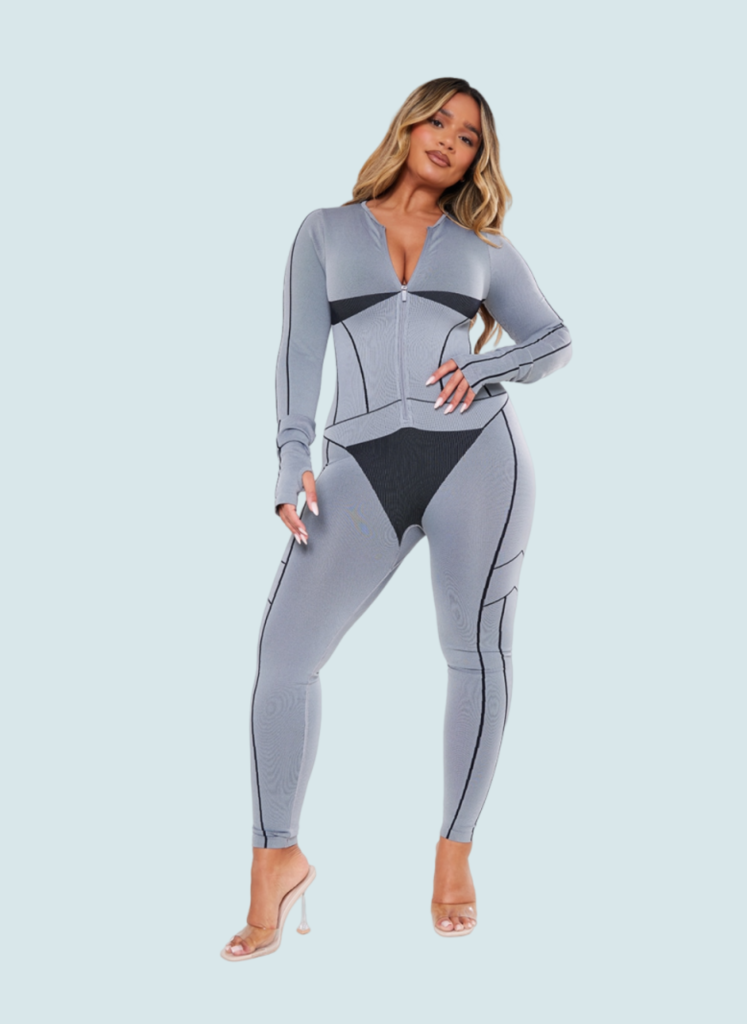 Long Sleeve Zip-Through Jumpsuit