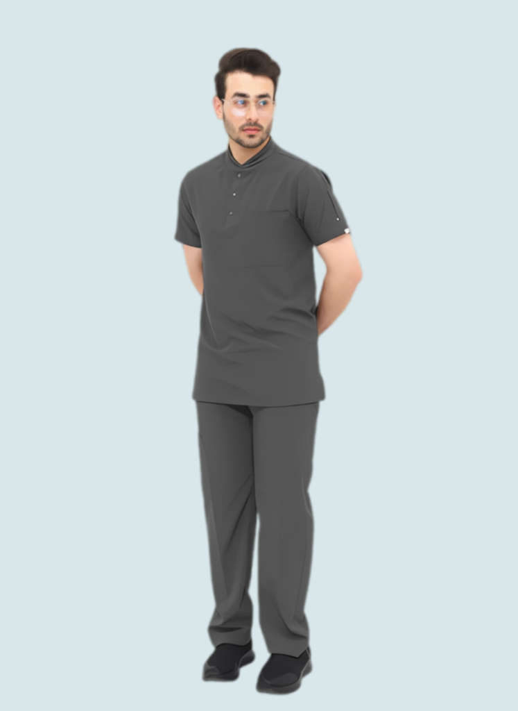 Men’s 2-Pocket Henley Scrub Set